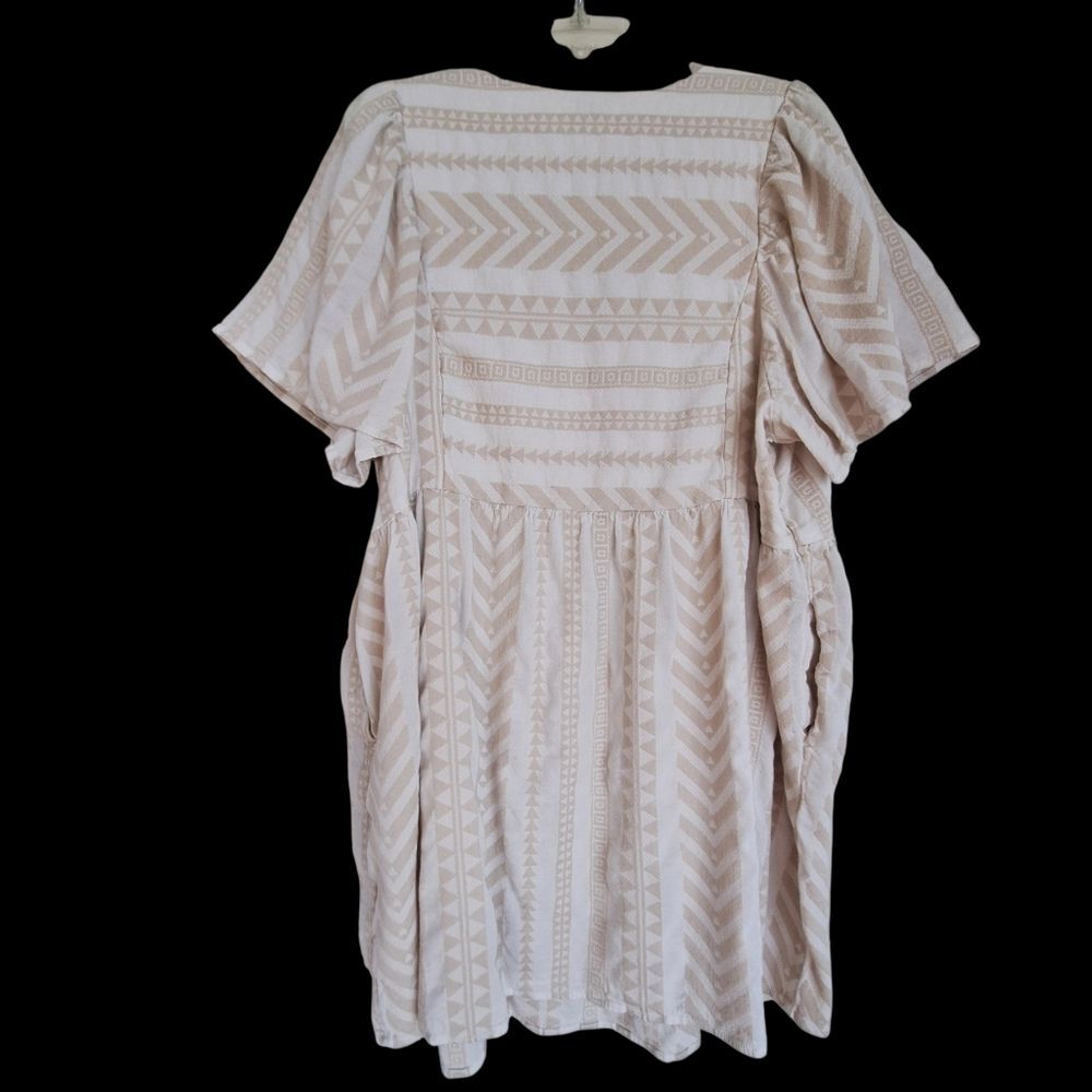 Old Navy Jacquard Mini Swing Dress Pockets Pullover Size 2X Neutral XXL - Picture 4 of 13